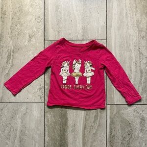 The Children's Place Bright Pink Long Sleeve Unicorn Dance Top